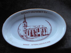 Hollóházi emlék  tál- 2007 Sárospatak-Szent Erzsébet Év