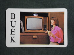Kártyanaptár,VIDIA iparcikk üzletek,Baja,Szeged,Videoton televízió,női modell,1981  (licites)