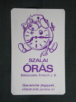 Kártyanaptár,Szalai Órás üzlet,Békéscsaba,grafikai,1983  (licites)