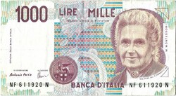 1000 lire lira 1990 Fazio és Amici Olaszország 3.