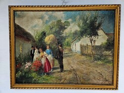 Ács Ágoston beszélgetők festmény
