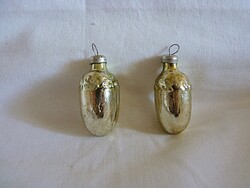 RÉGI ÜVEG KARÁCSONYFADÍSZEK! - 2 DB "ARANY MAKK"!