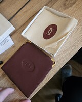 Original Les Must de Cartier burgundy leather wallet / card holder - in box