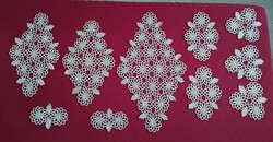 10 részes kézzel horgolt csipke terítő szett