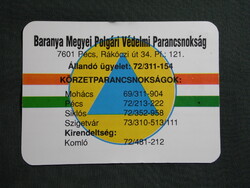 Kártyanaptár,Baranya polgári védelmi parancsnokság,polgárőrség,Pécs,Szigetvár,Siklós,Komló,1997 (3)