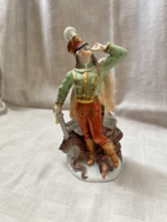 Herendi porcelán figura, János vitéz (sárkányölő katona), kézzel festett, aranyozott  Azonosító:5599