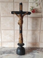 Antik kereszt - feszület 19. századi francia kegytárgy - keresztény, katolikus