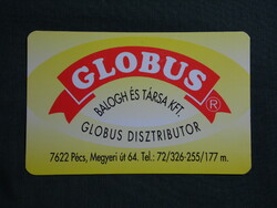Kártyanaptár,Balogh és társa élelmiszer kereskedés,Pécs,Globus konzervgyár,1997 (3)