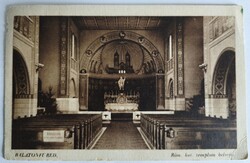 Képeslap, Balatonfüred 1943, Róm.kat. templom belseje Karinger