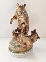 Zsolnay „Birkózó medvék” szobor – Markup Béla – 1911 – nagyméretű