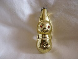 RÉGI ÜVEG KARÁCSONYFADÍSZ - "ARANY NYUSZI"!