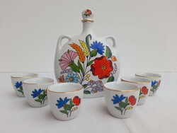 Kalocsai kezzel festett palinkas keszlet