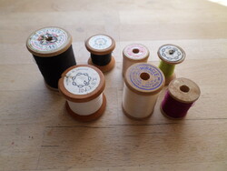 7 db régebbi retro fa spulni egyben  - vegyes méret