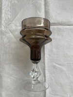 Antik nagy méretű, a kehely füstszinű  19 cm magas.