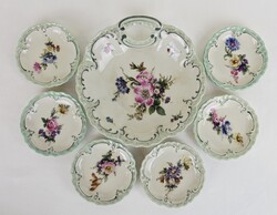Antik Oscar Schlegelmilch porcelán bonbonos szett (T:256)