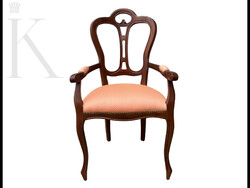 Italian Style Armchair in Solid Wood with New Upholstery