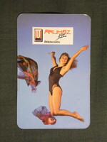 Kártyanaptár,Univerzál áruház,Békéscsaba,Orosháza,Gyula,női modell,1991  (licites)