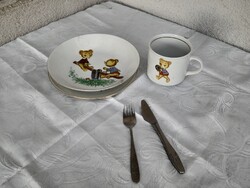 GDR mesefigurás gyermek reggeliző szett