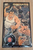 Zwack Unicum fém dombornyomott reklám tábla, limitált, nagy méretű