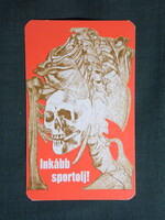 Kártyanaptár,Békéscsaba,Megyei Tanács sportpropaganda,egészségmegelőzés,grafikai,1988  (licites)