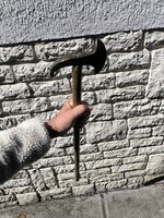 Antik réz fejű fokos bot sétapálca sétabot Balta fokos