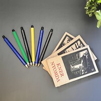 Retro mechanikus színes töltő ceruza toll készlet + 3 darab Kner nyomdás üres jegyzetfüzet