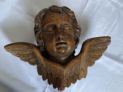 Barokk antik puttó faragott fa nagy.