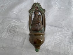 Régi mázas kerámia cserép szenteltvíztartó jelzett