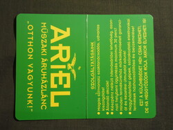 Kártyanaptár,Ariel műszaki áruházlánc,névnapos,1998 (3)