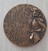 Csíkszentmihályi Róbert MTA 150 éves Széchenyi István bronz emlék plakett