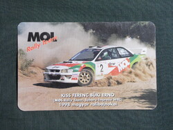 Kártyanaptár,MOL Rally Team,Kiss Ferenc,Büki Ernő,subaru Impreza WRC Rally autó,1999  (licites)