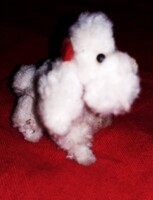 Antik 1960-s évek drótvázas mikrobársony uszkár kicsi RITKA figura 6 cm a képek szerint