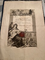 A Julián iskola egyesület!  Elismerő oklevél! Lőrenty Károly Bátaszék tanuló! 1936 május 19