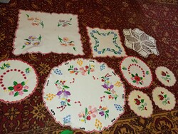 Régi hímzett asztalterítő 9 db hu