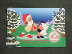 Kártyanaptár,Pannonhír,napilap,újság forgalmazó,Pécs,grafikai,télapó,mikulás,krampusz,1999  (3)