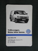 Kártyanaptár,Békéscsaba,Autó kőrös autókereskedés,Volkswagen transporter,1998  (licites)
