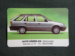 Kártyanaptár,Békéscsaba,Autó kőrös autókereskedés,Škoda Felicia autó,1996  (licites)