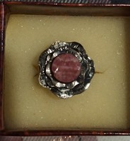 Régi ezüst gyűrű//rodokrozit
