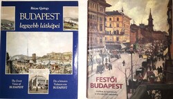 2 db. Művészeti album / Budapest régi metszet / festmény.