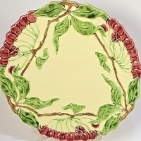 Óriási pazar körmöcbányai szecessziós meggyes Art Deco dísz tányér fali tányér