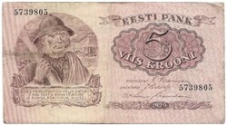 5 krooni korona 1929 Észtország Ritka 3.