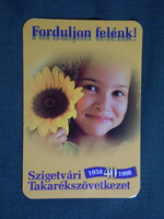 Kártyanaptár,Szigetvári Takarékszövetkezet,gyerek modell,1999  (3)