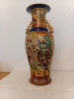 Távol-keleti (kínai vagy japán) stílusú, nagyméretű, kézzel festett porcelán,oriás méret