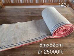 Régi szőttes vászon zsák anyag tekercsben, tiszta kender