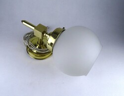 1Z649 Art deco stílusú gömb búrás sárgaréz falikar