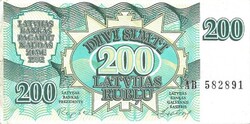 200 rubel rublu rubli 1992 Lettország Gyönyörű