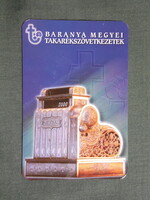 Kártyanaptár,Mohács és környéke Takarékszövetkezet,pénztárgép,2000  (3)