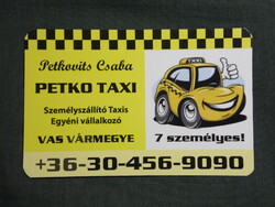 Kártyanaptár,Petkovits Csaba,Petko Taxi,Szombathely,2025  (licites)