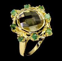 53 as Valodi Citrin Smaragd 925 Ezust Gyuru