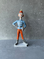 Drasche porcelán figura, Hadik Huszár, kőbányai porcelángyár.